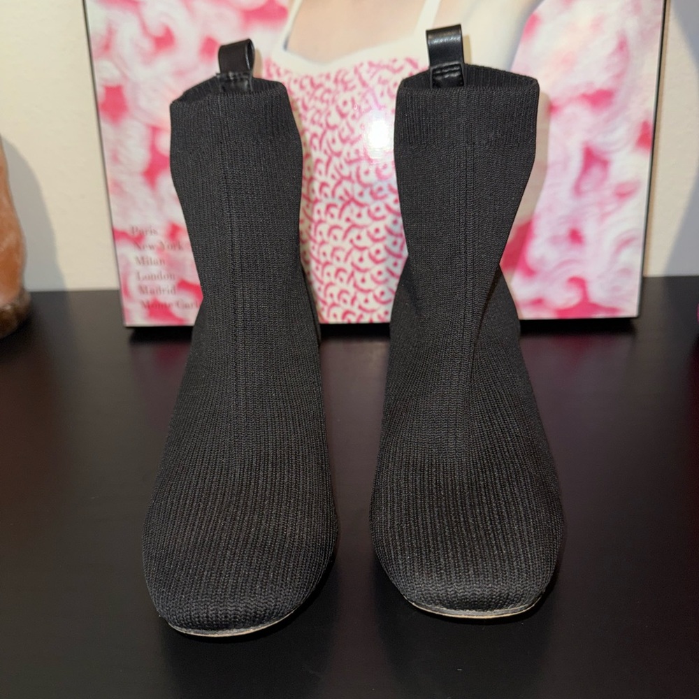 Joie Black Knit Sock Ankle Boots
